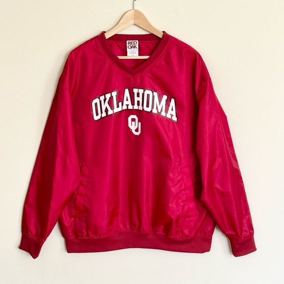 Red Oak OU Oklahoma Sooners NCAA Pullover Windbreaker Jacket Men’s Large - Picture 2 of 7